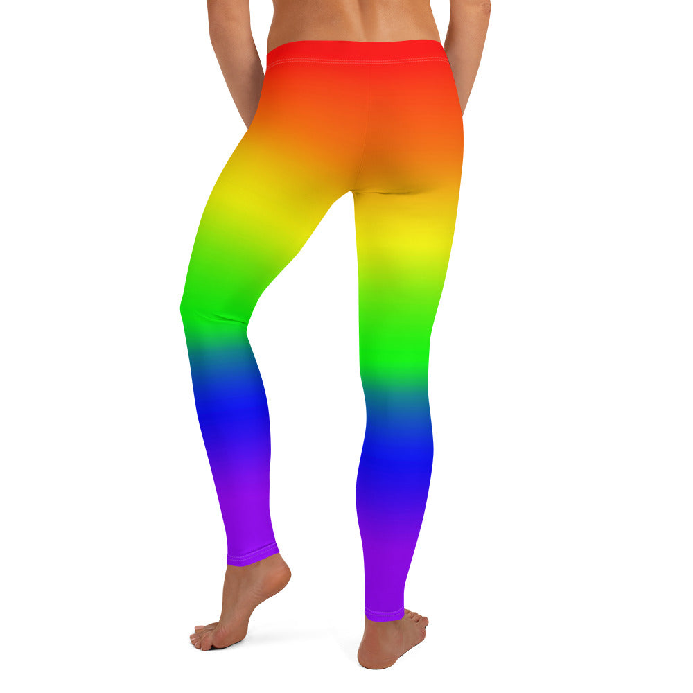 LGBTQ Pride Women's Leggings Yoga Pants - Ombre all-over-print-leggings-white-back-64caec265aadb