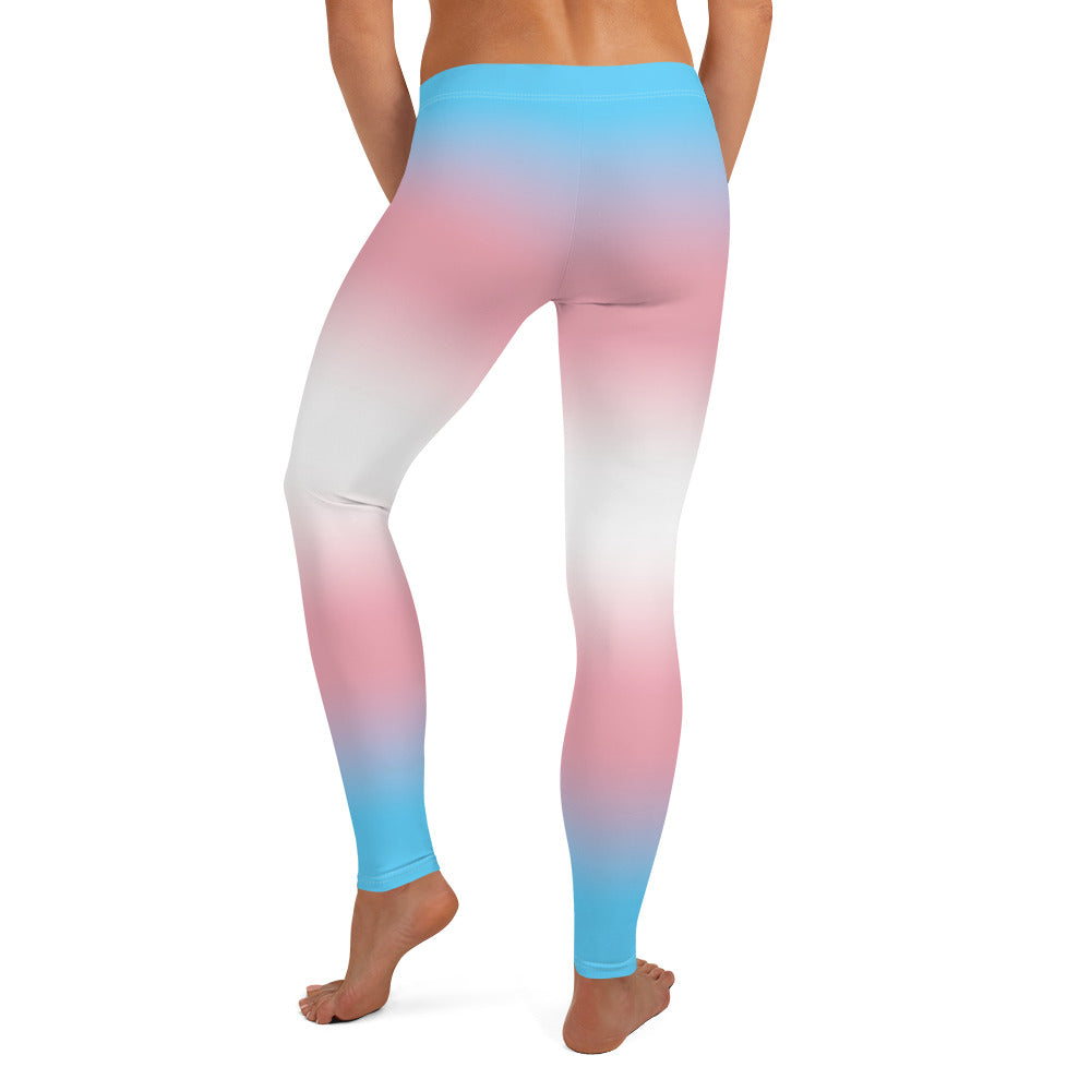 Transgender Trans Pride Women's Leggings Yoga Pants - Ombre all-over-print-leggings-white-back-64caee2e2dd16