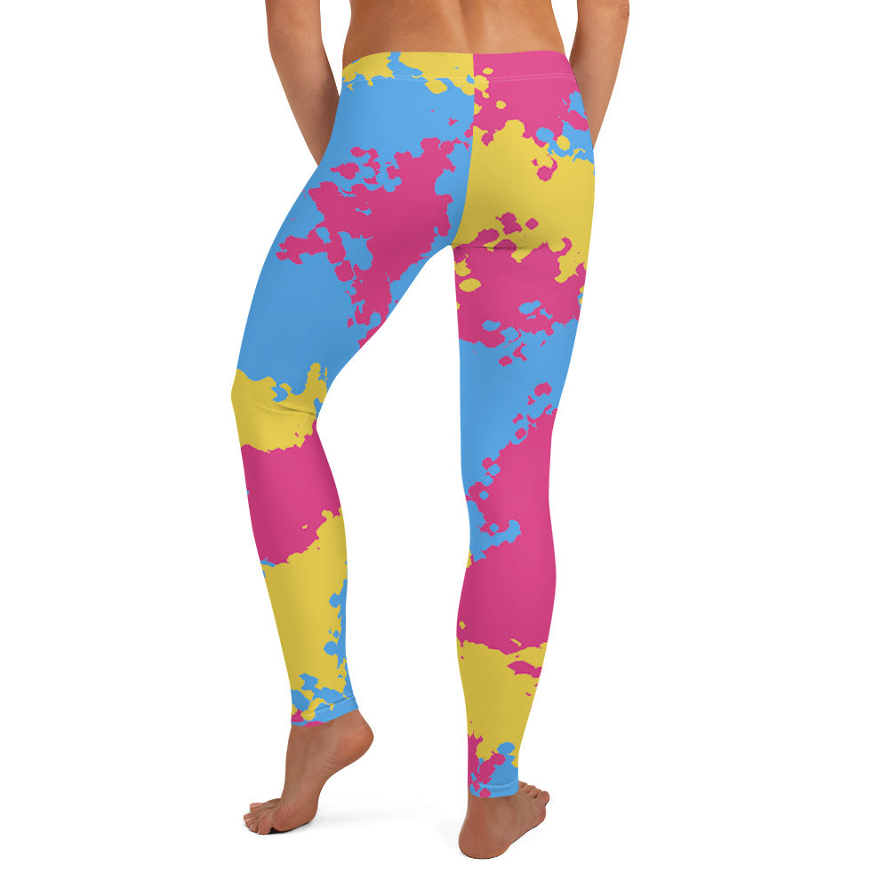 Pansexual Pan Pride Women's Leggings Yoga Pants - Ombre all-over-print-leggings-white-back-64cc382ea353b