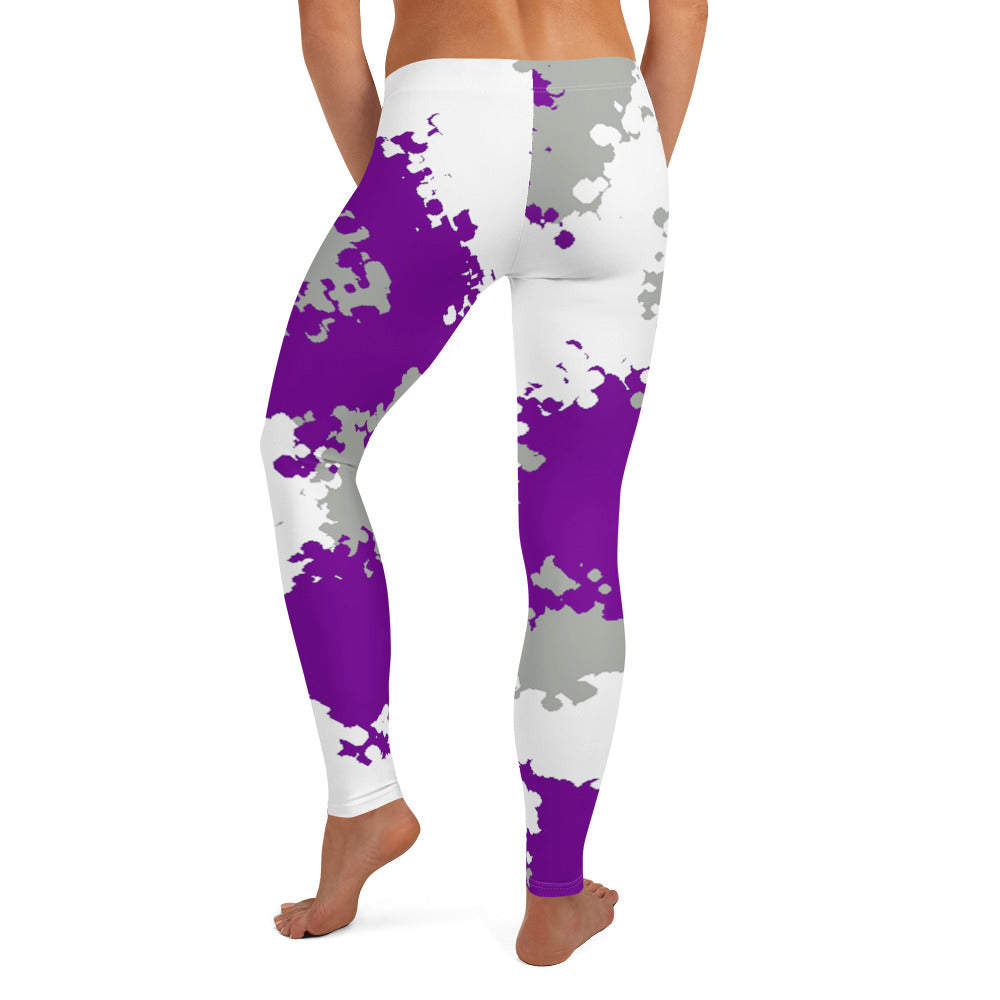 Greysexual Pride Women's Leggings Yoga Pants - Camo all-over-print-leggings-white-back-64cc3c4b744c2