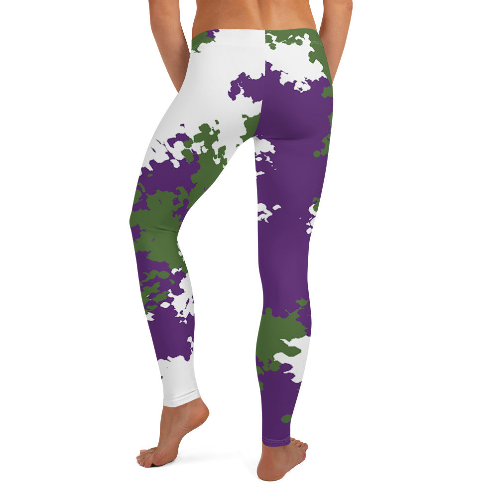 Genderqueer Pride Women's Leggings Yoga Pants - Camo all-over-print-leggings-white-back-64cc3d39b382c