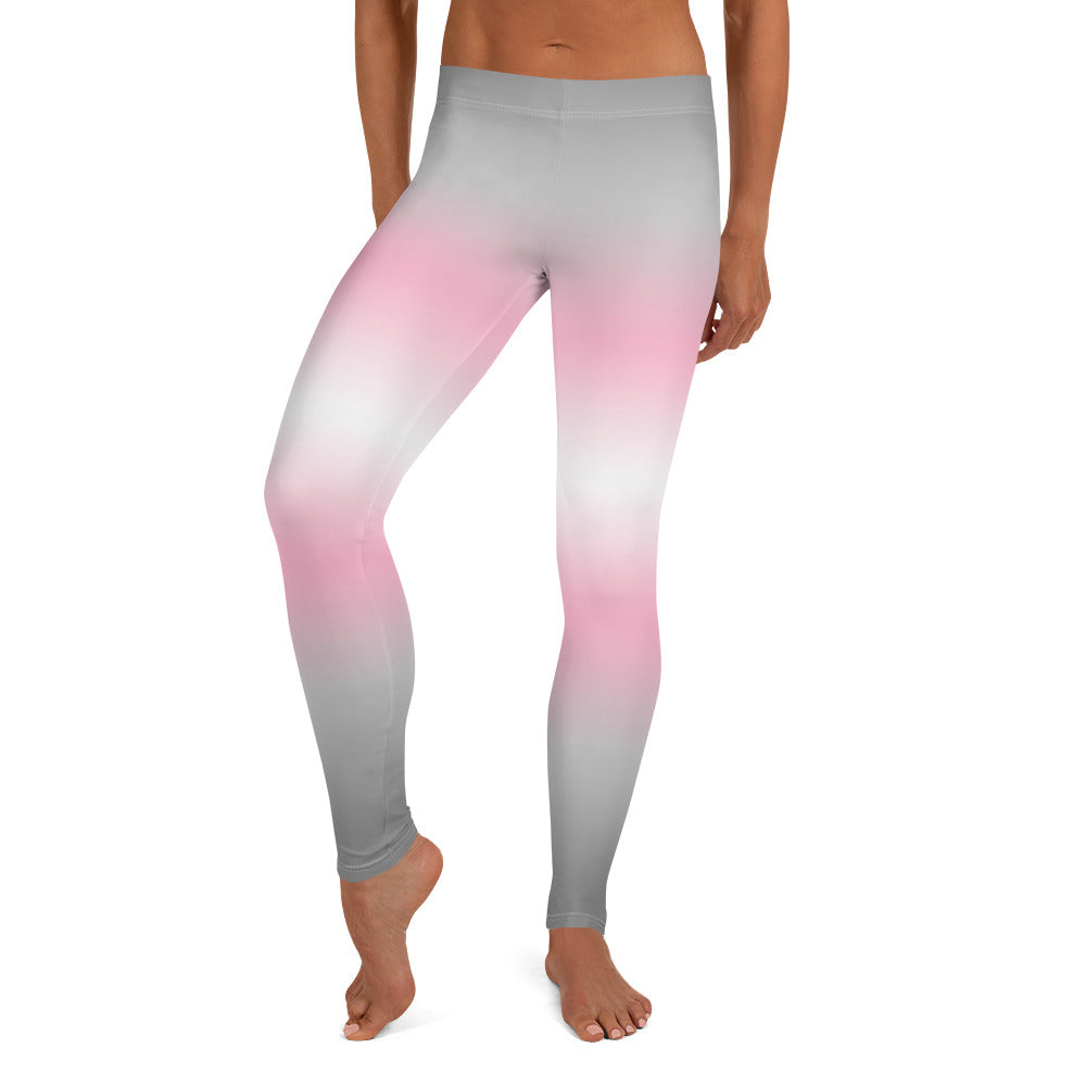 Demigirl Pride Women's Leggings Yoga Pants in Ombre Demigirl all-over-print-leggings-white-front-64cada06d04b1