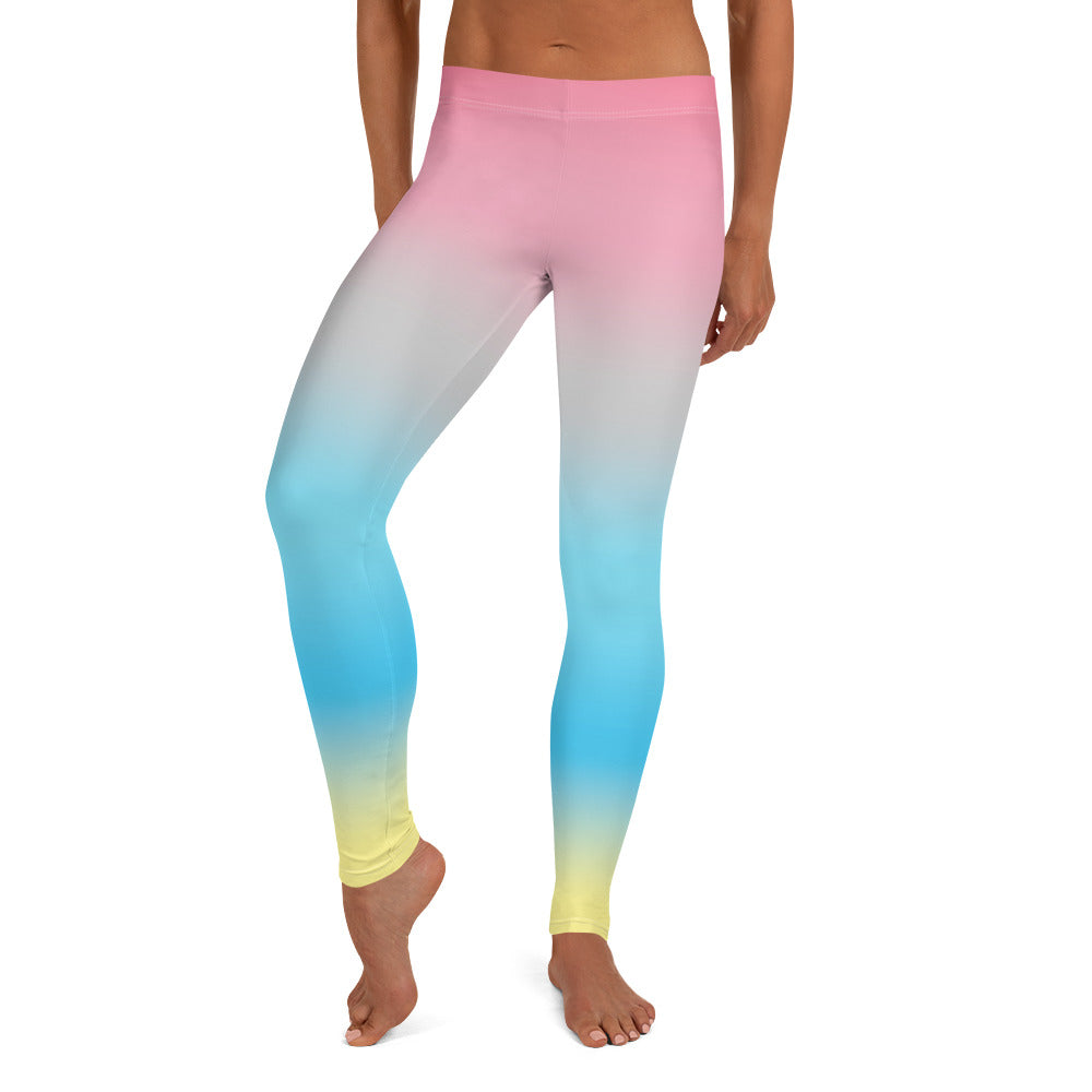 Genderflux Pride Women's Leggings Yoga Pants - Ombre Genderflux all-over-print-leggings-white-front-64cae3acf037c