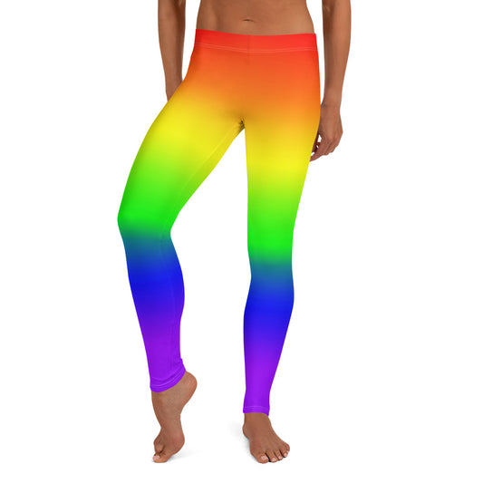 LGBTQ Pride Women's Leggings Yoga Pants - Ombre Pride all-over-print-leggings-white-front-64caec2659219