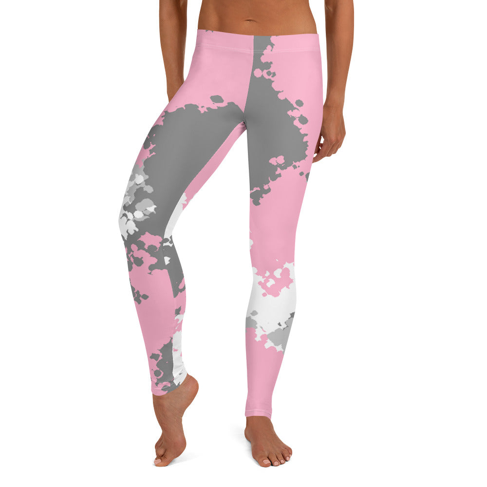 Demigirl Pride Women's Leggings Yoga Pants in Camo Demigirl all-over-print-leggings-white-front-64cc40eecc72b