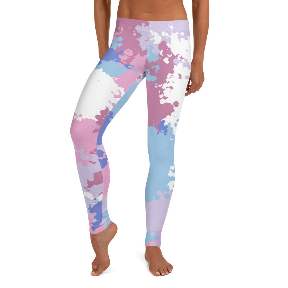 Bigender Pride Women's Leggings Yoga Pants in Camo Bigender all-over-print-leggings-white-front-64cc4205acce3