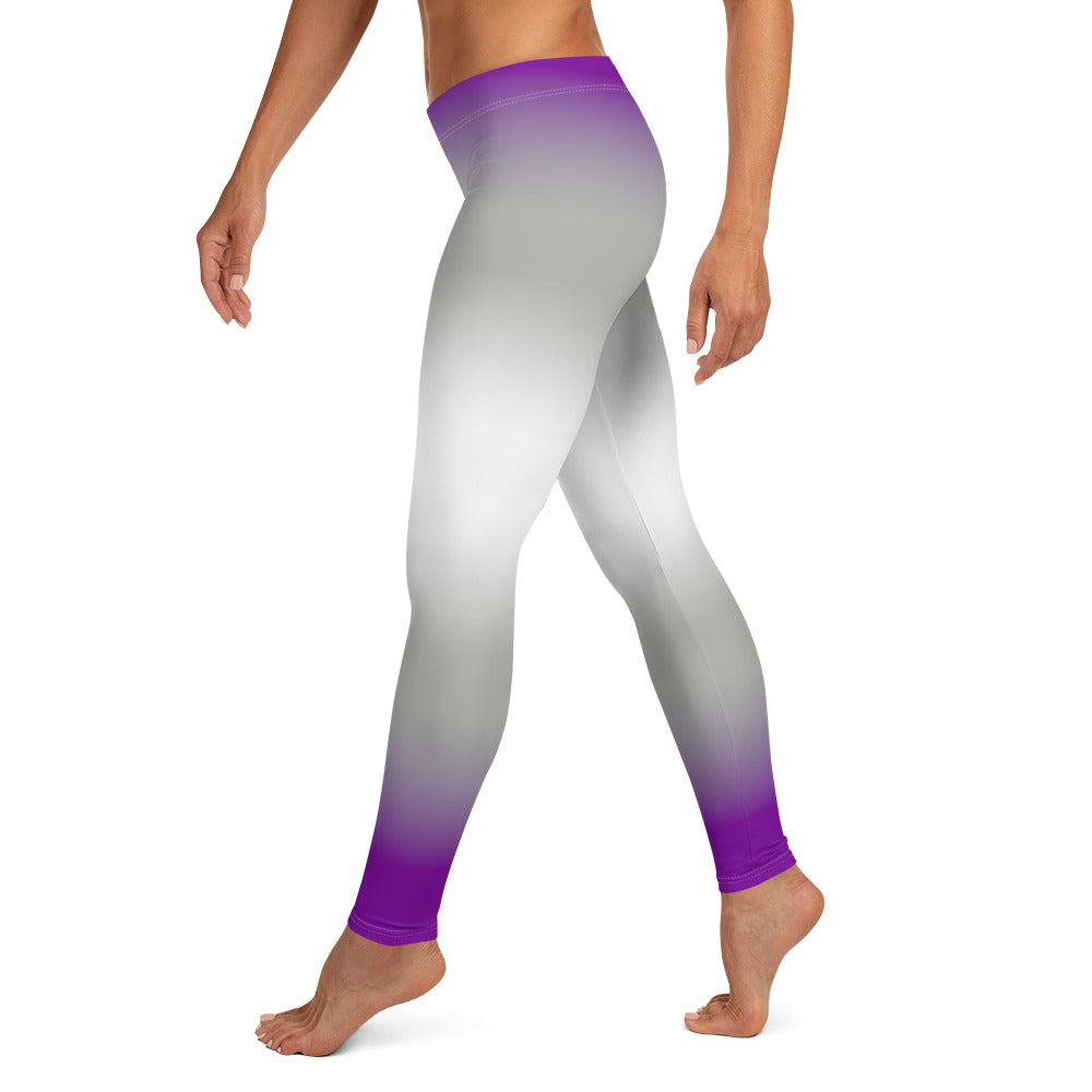 Greysexual Pride Women's Leggings Yoga Pants - Ombre all-over-print-leggings-white-left-64cae4987e43a