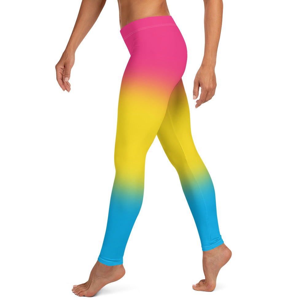 Pansexual Pan Pride Women's Leggings Yoga Pants - Ombre all-over-print-leggings-white-left-64caea511c26e