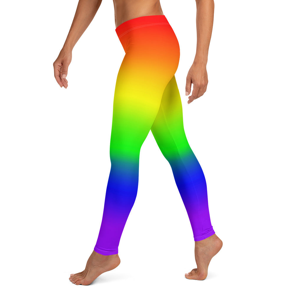 LGBTQ Pride Women's Leggings Yoga Pants - Ombre all-over-print-leggings-white-left-64caec265ab76