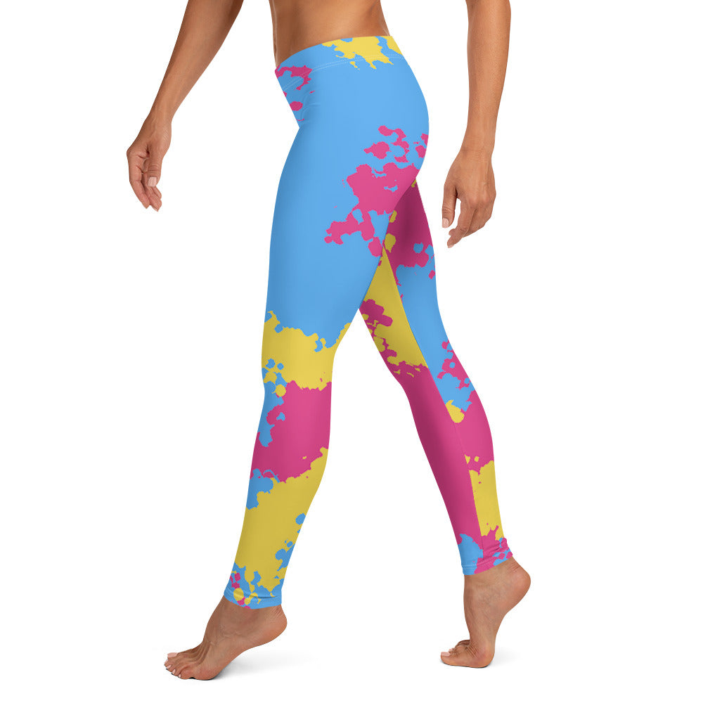 Pansexual Pan Pride Women's Leggings Yoga Pants - Ombre all-over-print-leggings-white-left-64cc382ea3619