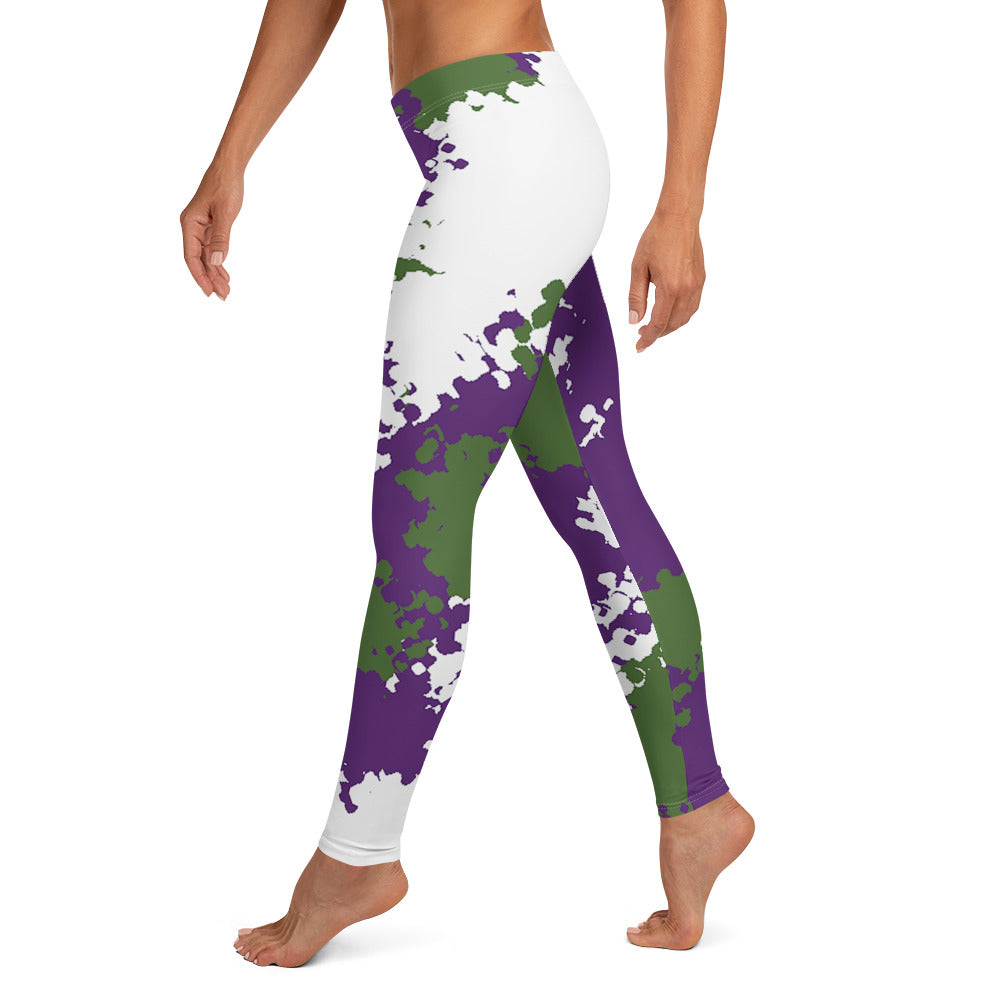 Genderqueer Pride Women's Leggings Yoga Pants - Camo all-over-print-leggings-white-left-64cc3d39b3906