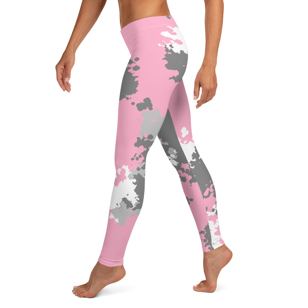 Demigirl Pride Women's Leggings Yoga Pants in Camo all-over-print-leggings-white-left-64cc40eecd79f