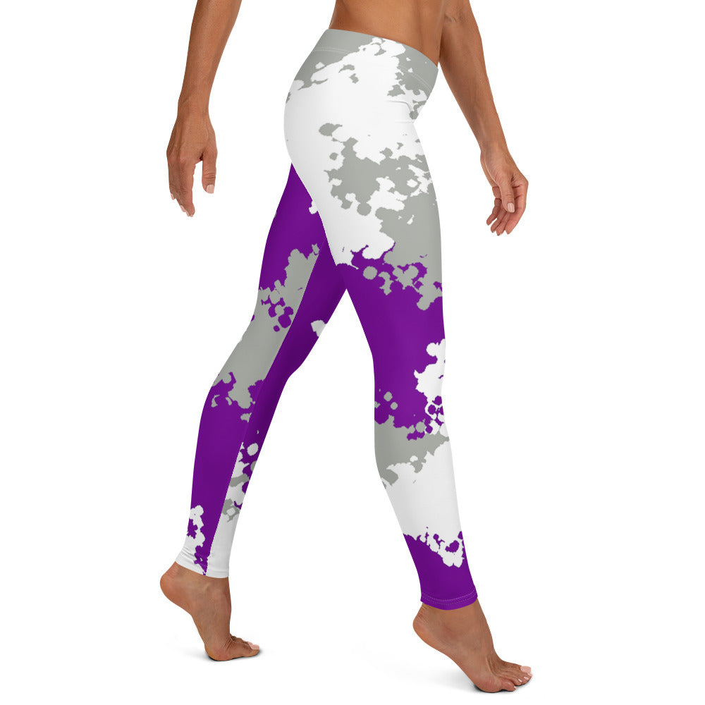 Greysexual Pride Women's Leggings Yoga Pants - Camo all-over-print-leggings-white-right-64cc3c4b7463a