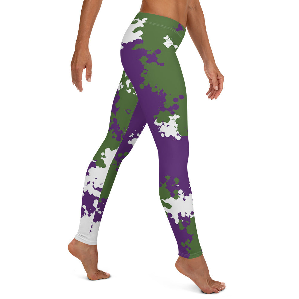 Genderqueer Pride Women's Leggings Yoga Pants - Camo all-over-print-leggings-white-right-64cc3d39b39b0