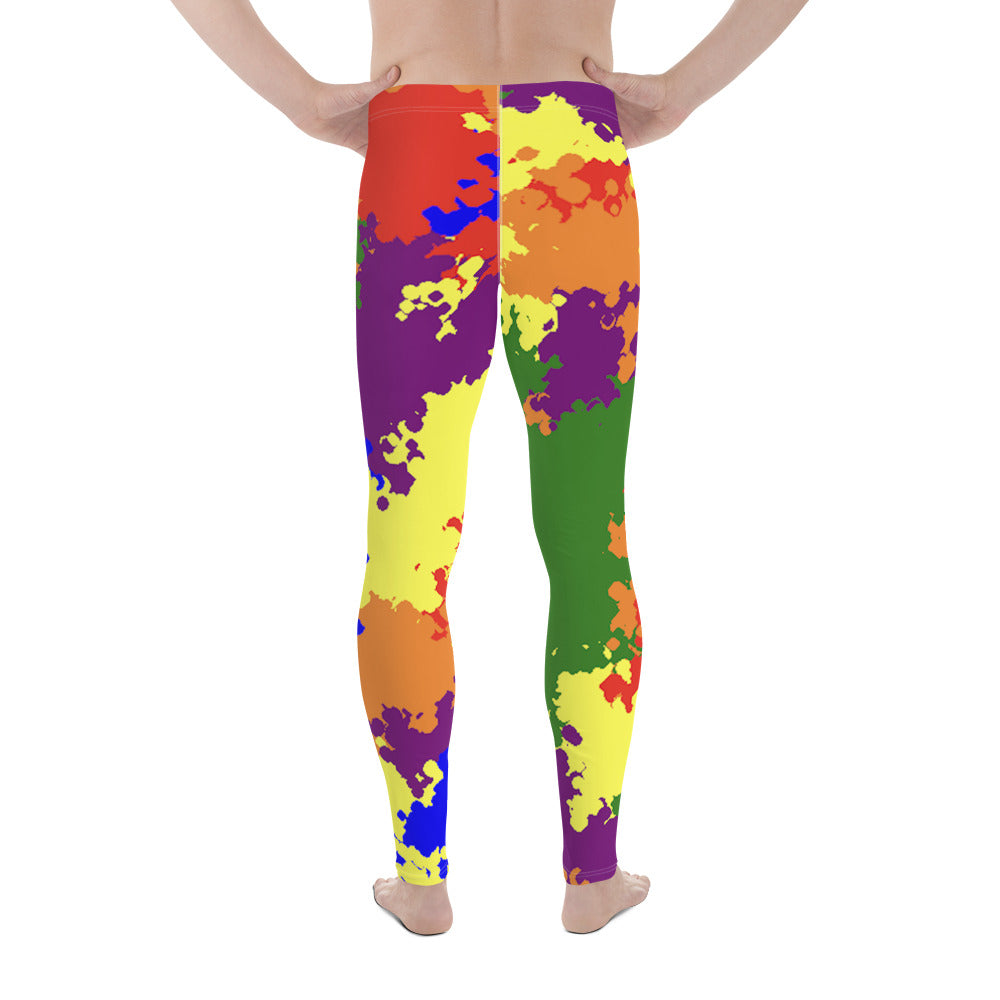 LGBTQ Pride Men's Leggings Yoga Pants - Camouflage all-over-print-mens-leggings-white-back-64cc353e9eda9