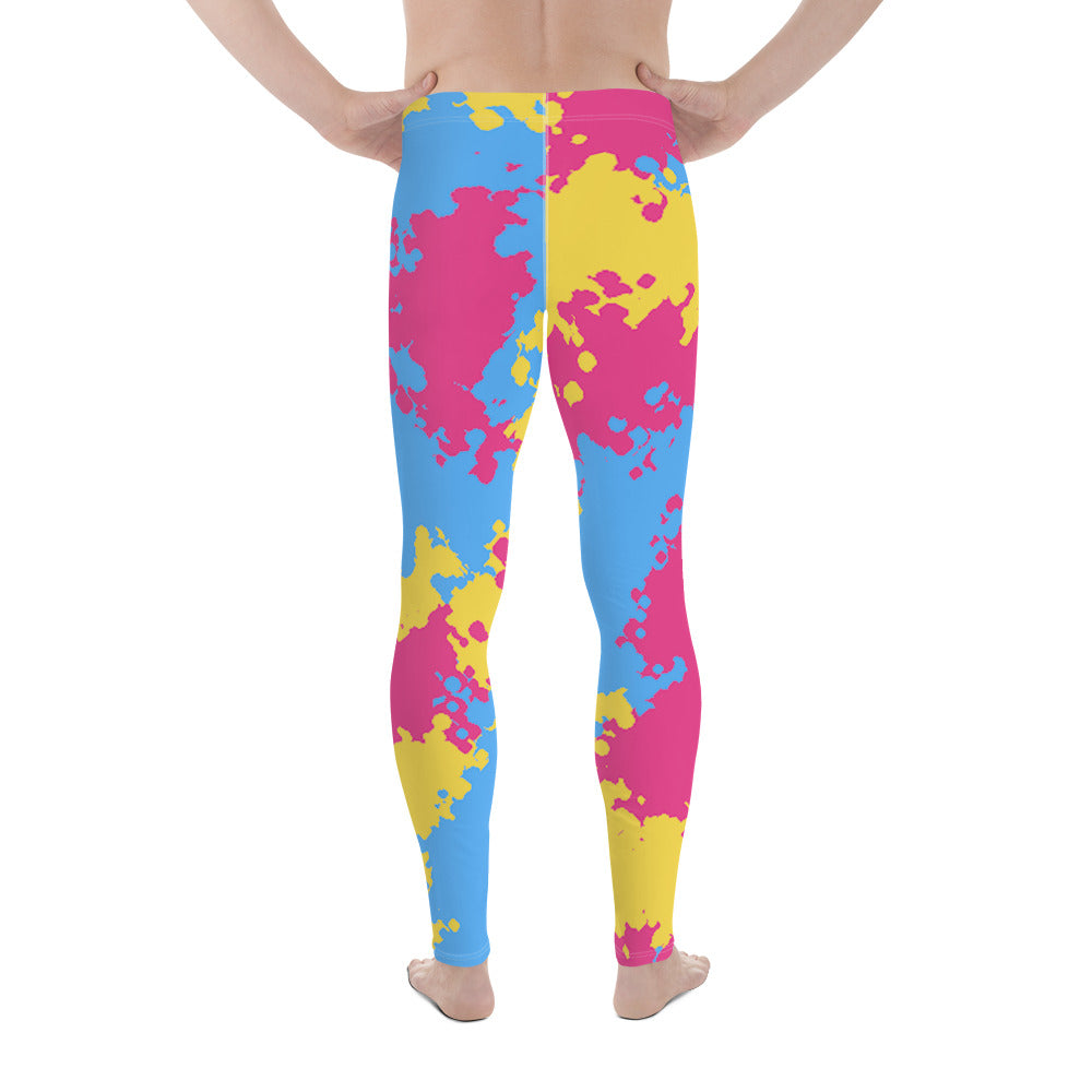 Pansexual Pan Pride Men's Leggings Yoga Pants - Camouflage all-over-print-mens-leggings-white-back-64cc377ddbef1