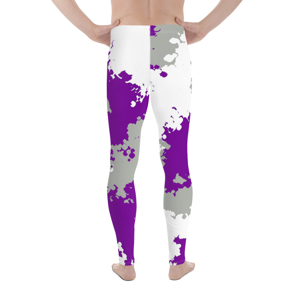 Greysexual Pride Men's Leggings Yoga Pants - Camo all-over-print-mens-leggings-white-back-64cc3c01a3a15