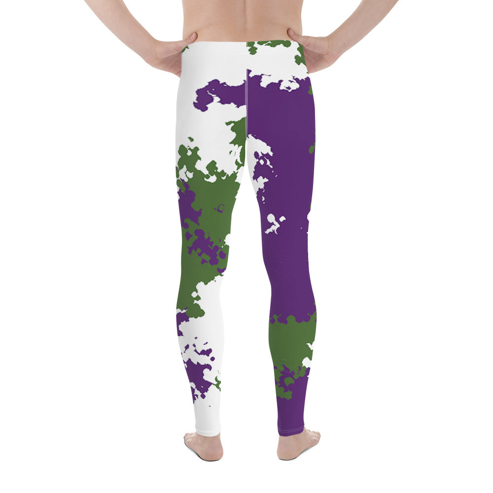 Genderqueer Pride Men's Leggings - Camo all-over-print-mens-leggings-white-back-64cc3cea21bb8