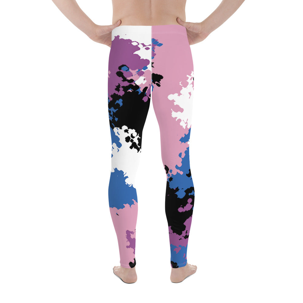 Genderfluid Pride Men's Leggings Yoga Pants- Camo all-over-print-mens-leggings-white-back-64cc3e4301fa8