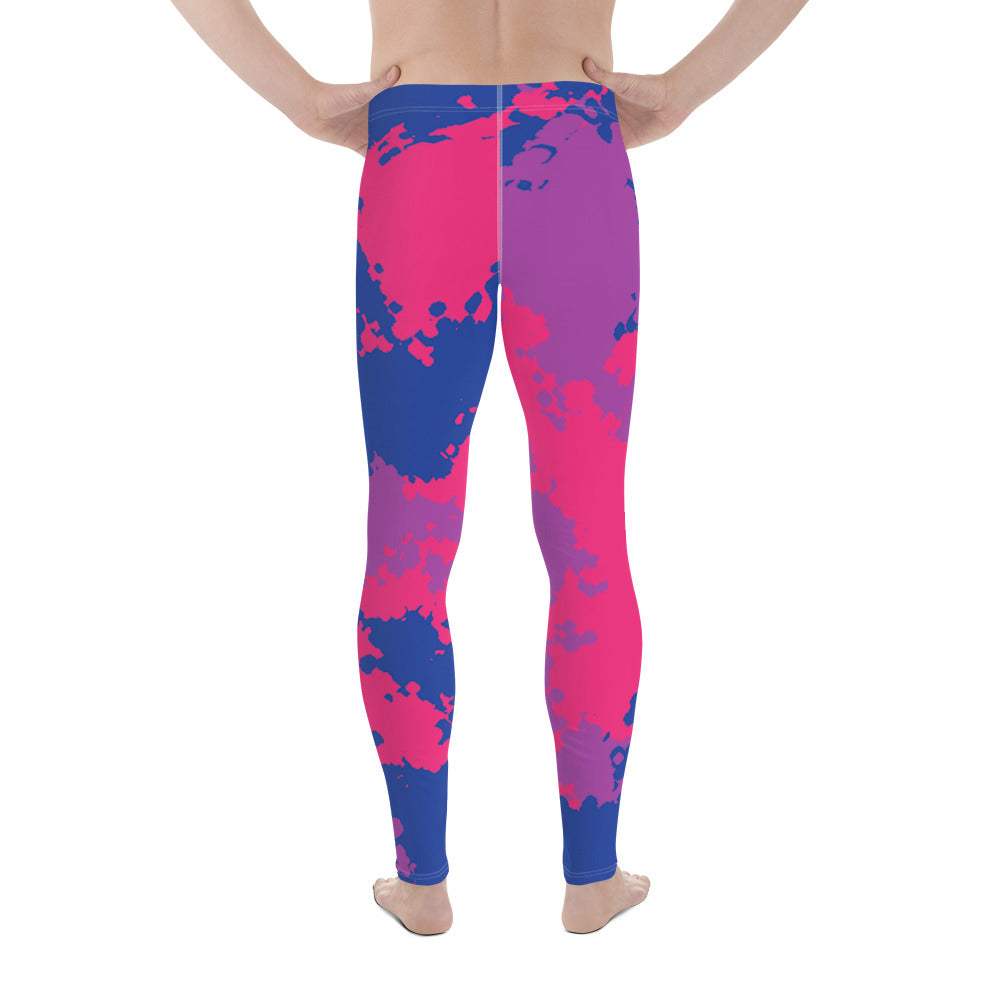 Bisexual Bi Pride Men's Leggings in Camo all-over-print-mens-leggings-white-back-64cc43a777182