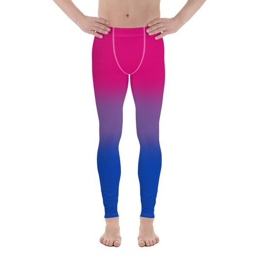 Bisexual Bi Pride Men's Leggings in Ombre Bisexual all-over-print-mens-leggings-white-front-64ca8f25aa318