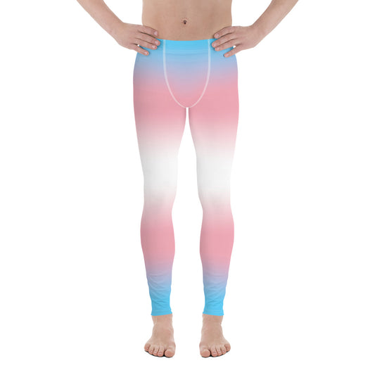 Transgender Trans Pride Men's Leggings Yoga Pants - Ombre Transgender all-over-print-mens-leggings-white-front-64caedd583681