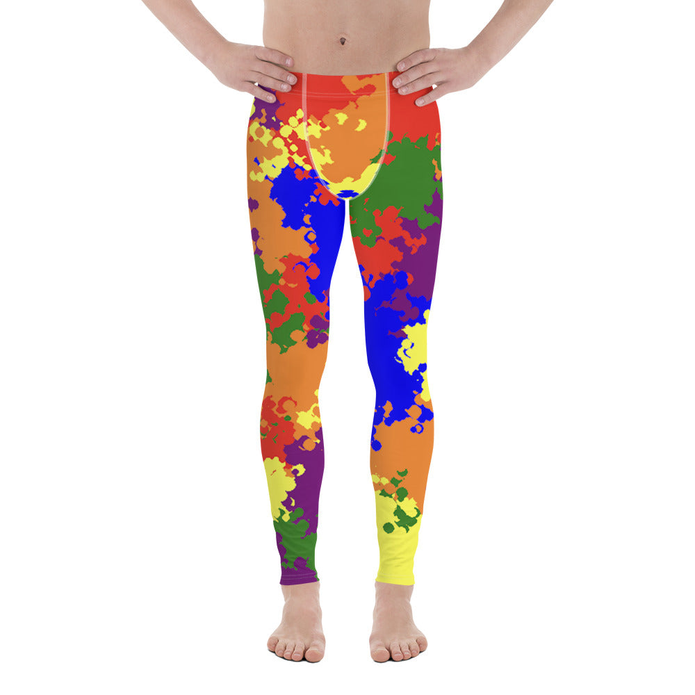 LGBTQ Pride Men's Leggings Yoga Pants - Camouflage Pride all-over-print-mens-leggings-white-front-64cc353e9e009