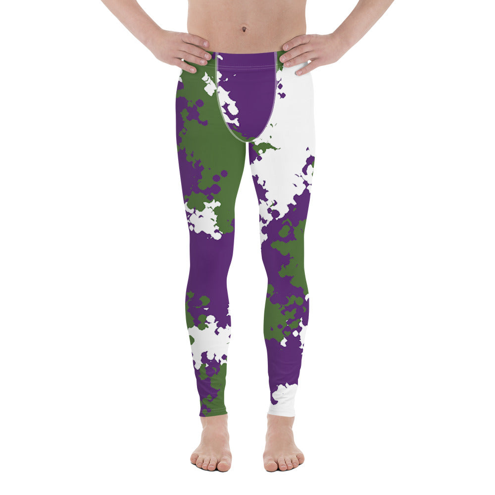 Genderqueer Pride Men's Leggings - Camo Genderqueer all-over-print-mens-leggings-white-front-64cc3cea20dfc