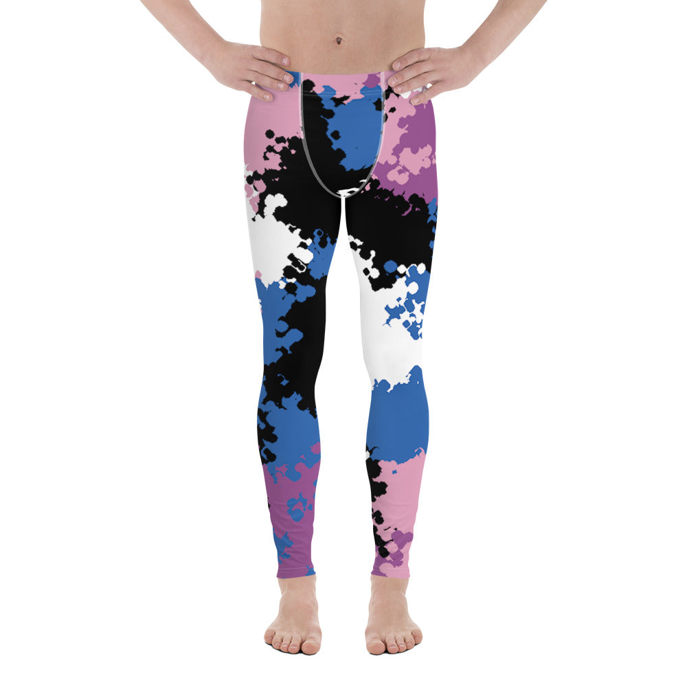 Genderfluid Pride Men's Leggings Yoga Pants- Camo Genderfluid all-over-print-mens-leggings-white-front-64cc3e4301195