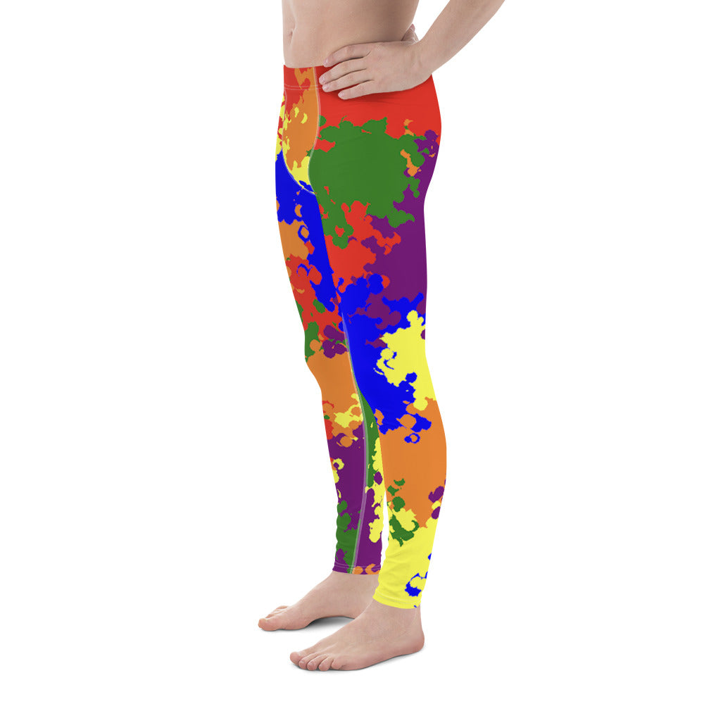 LGBTQ Pride Men's Leggings Yoga Pants - Camouflage all-over-print-mens-leggings-white-left-64cc353e9ee2e