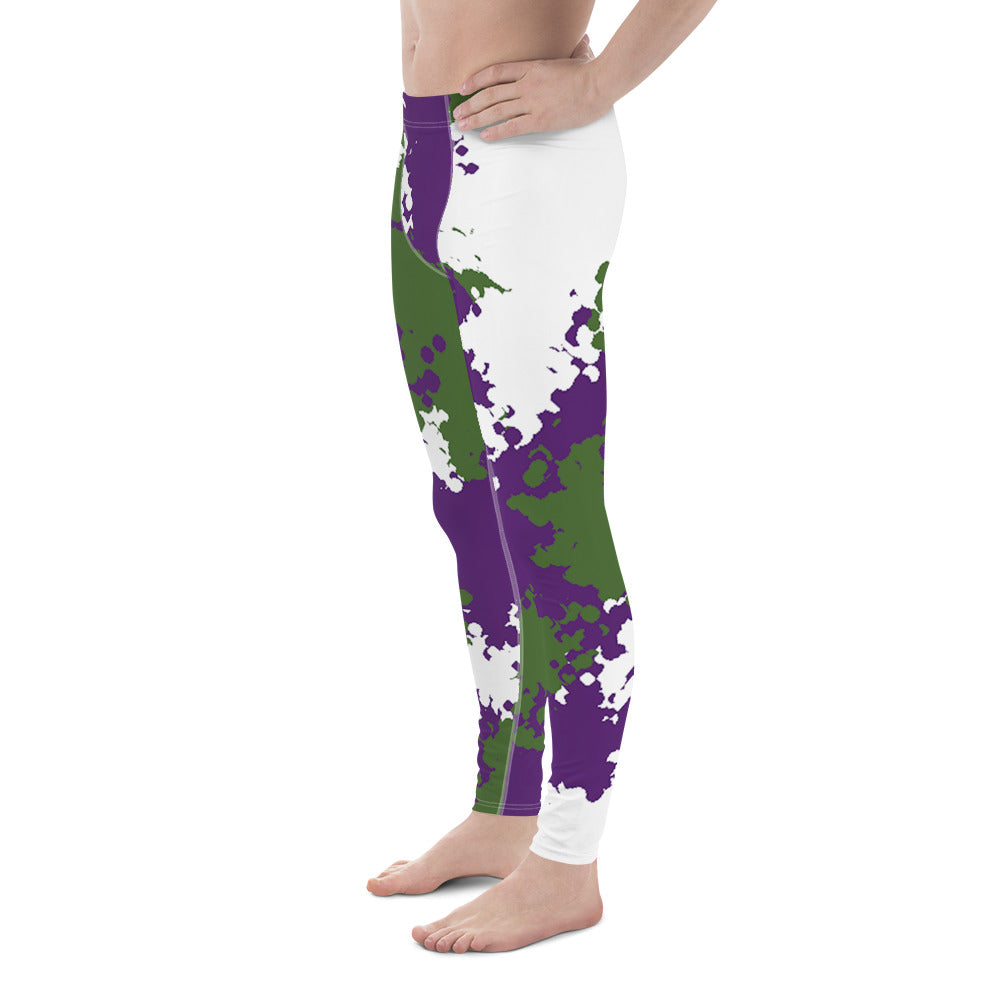 Genderqueer Pride Men's Leggings - Camo all-over-print-mens-leggings-white-left-64cc3cea21c82