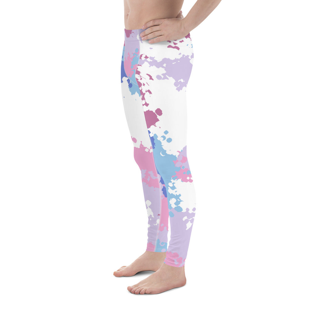 Bigender Pride Men's Leggings in Camo all-over-print-mens-leggings-white-left-64cc427f53353