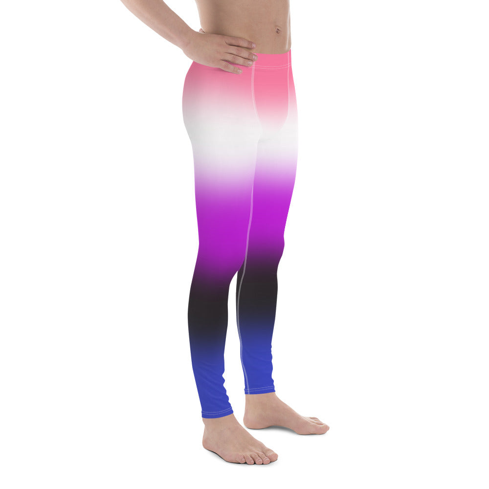 Genderfluid Pride Men's Leggings Yoga Pants - Ombre all-over-print-mens-leggings-white-right-64cadf9215c0a