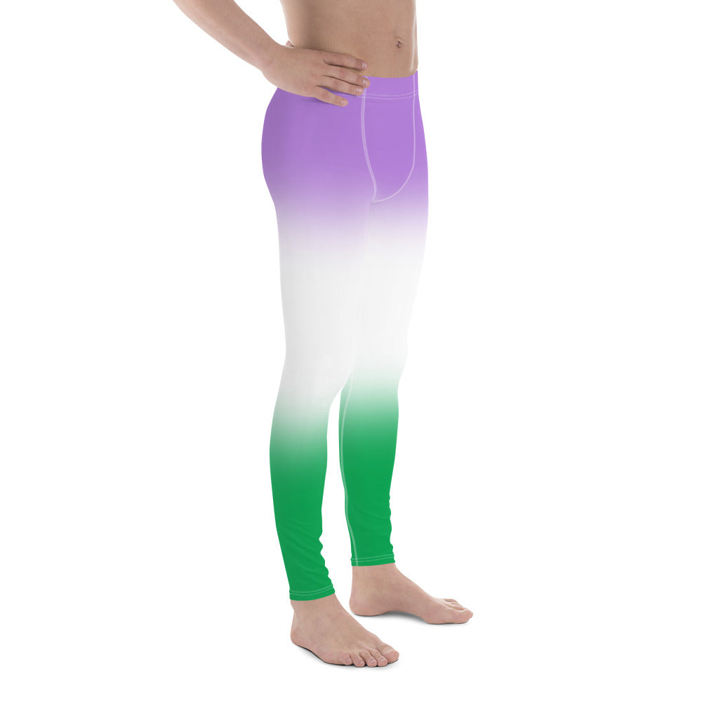 Genderqueer Pride Men's Leggings - Ombre all-over-print-mens-leggings-white-right-64cae2f80f396