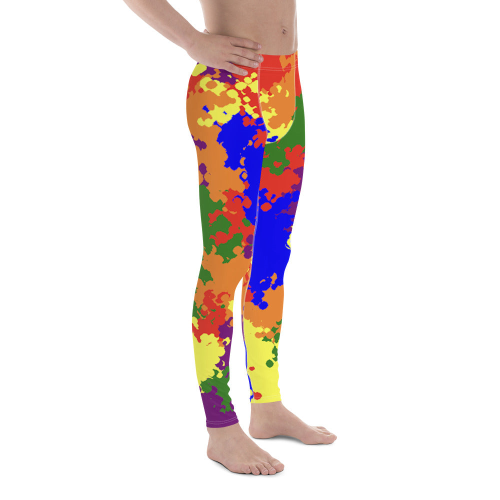 LGBTQ Pride Men's Leggings Yoga Pants - Camouflage all-over-print-mens-leggings-white-right-64cc353e9ee8a