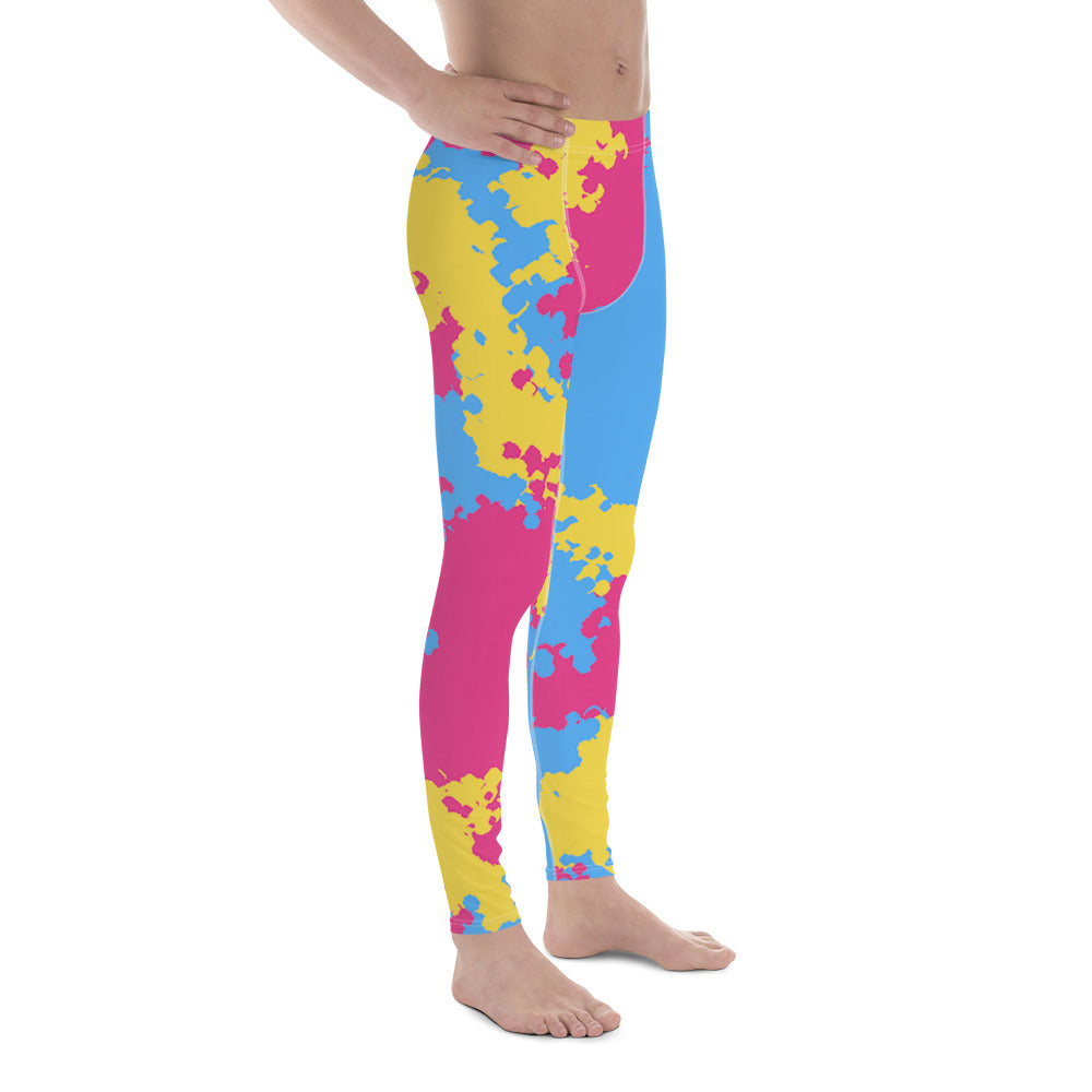 Pansexual Pan Pride Men's Leggings Yoga Pants - Camouflage all-over-print-mens-leggings-white-right-64cc377ddc00f