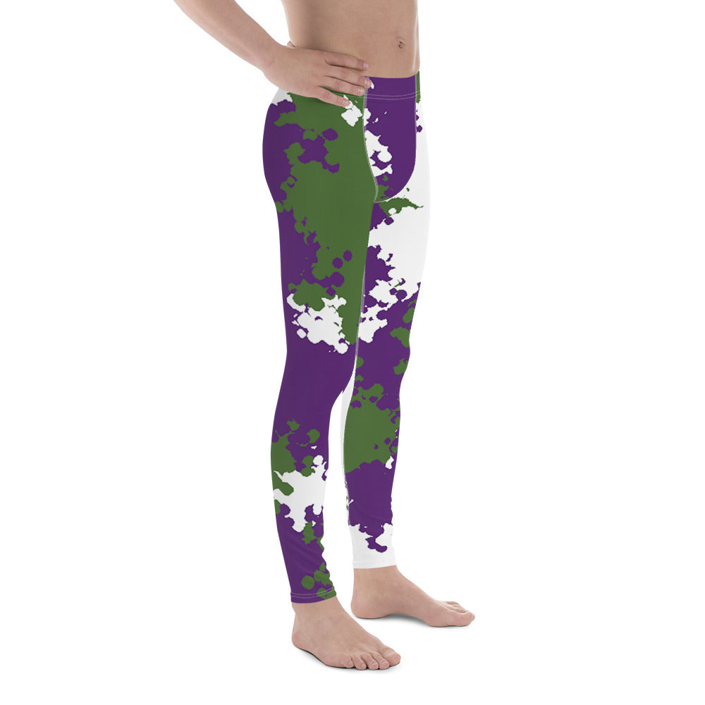 Genderqueer Pride Men's Leggings - Camo all-over-print-mens-leggings-white-right-64cc3cea21ce8