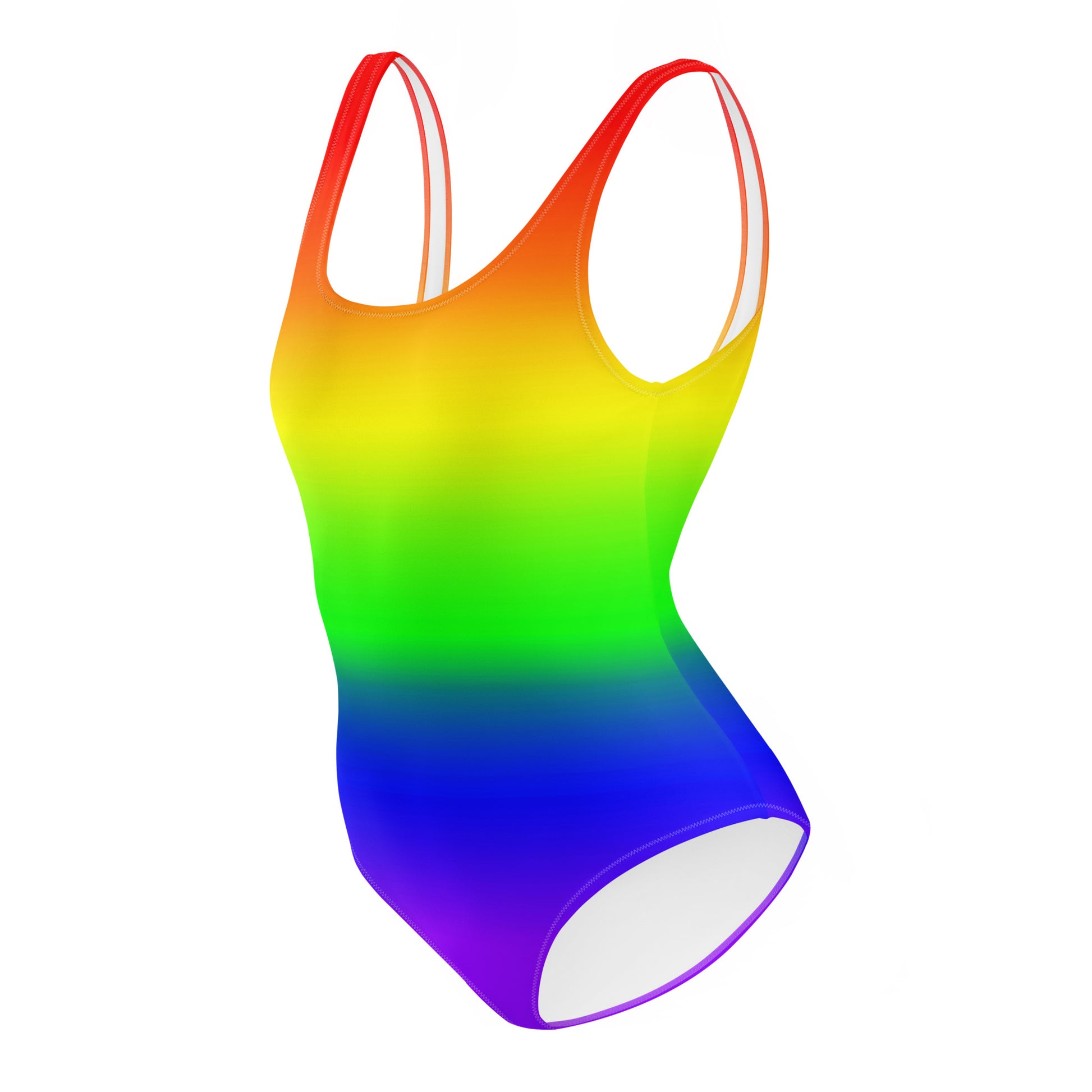 LGBTQ Pride Rainbow One-Piece Swimsuit all-over-print-one-piece-swimsuit-white-left-65cbeca5e359d