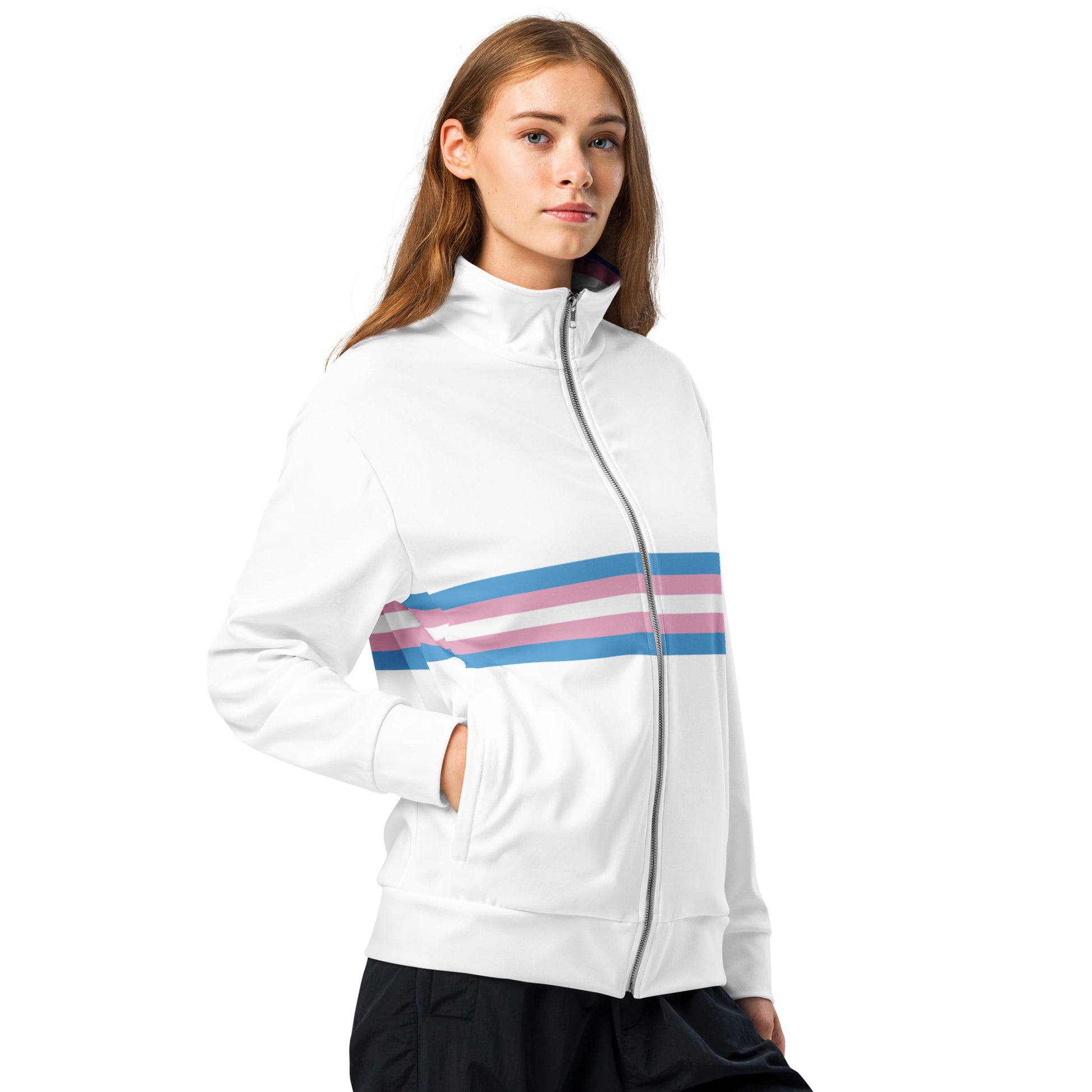 Transgender Trans Pride Unisex Track Jacket all-over-print-recycled-unisex-track-jacket-white-right-front-676dfbe746432