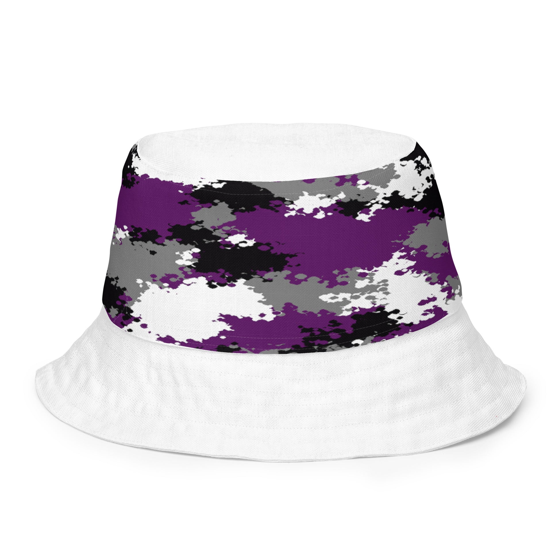 Asexual Ace Pride Reversible Bucket Hat in Camo all-over-print-reversible-bucket-hat-white-front-inside-64c704736d604