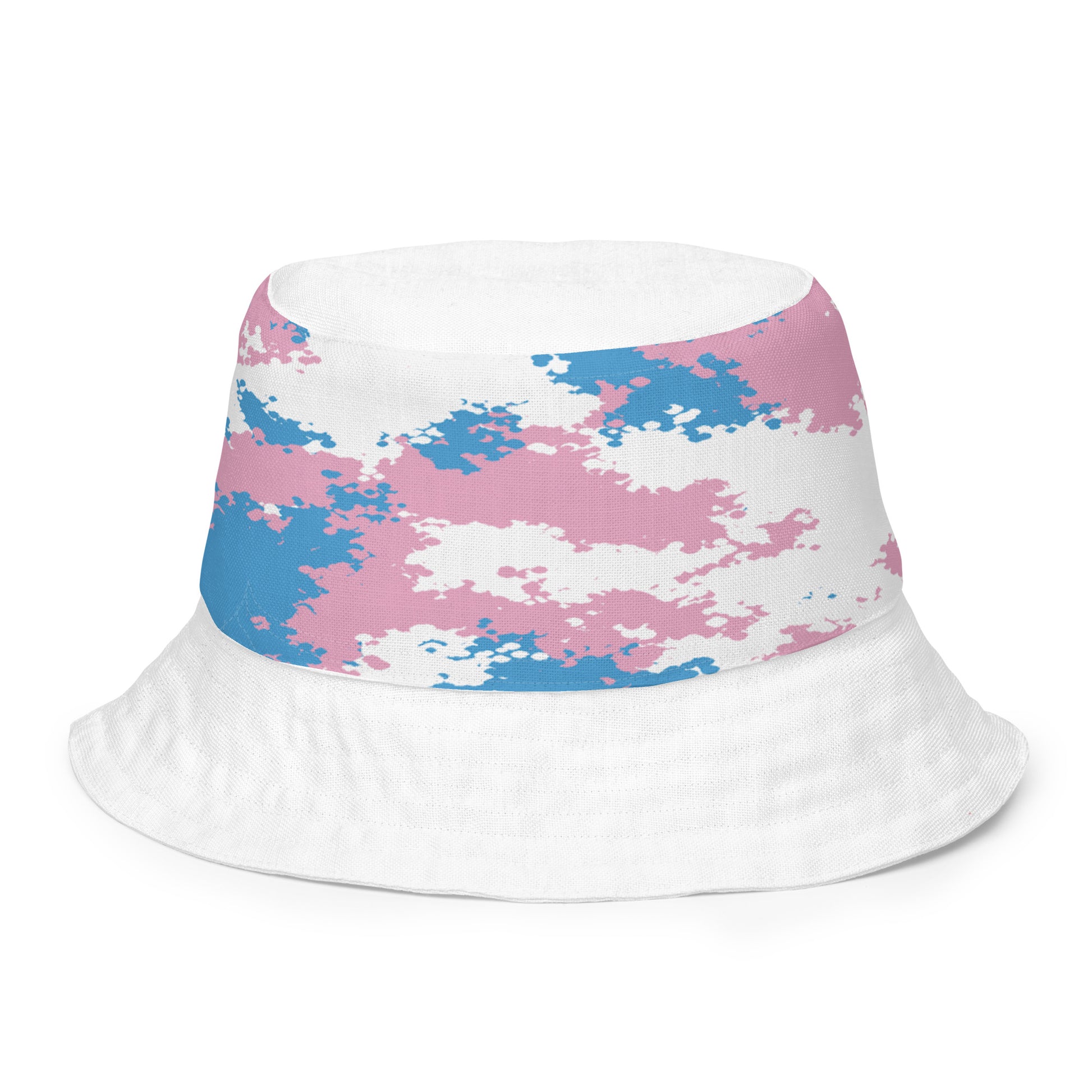 Transgender Trans Pride Reversible Bucket Hat - Camouflage all-over-print-reversible-bucket-hat-white-front-inside-64c707d97d81a