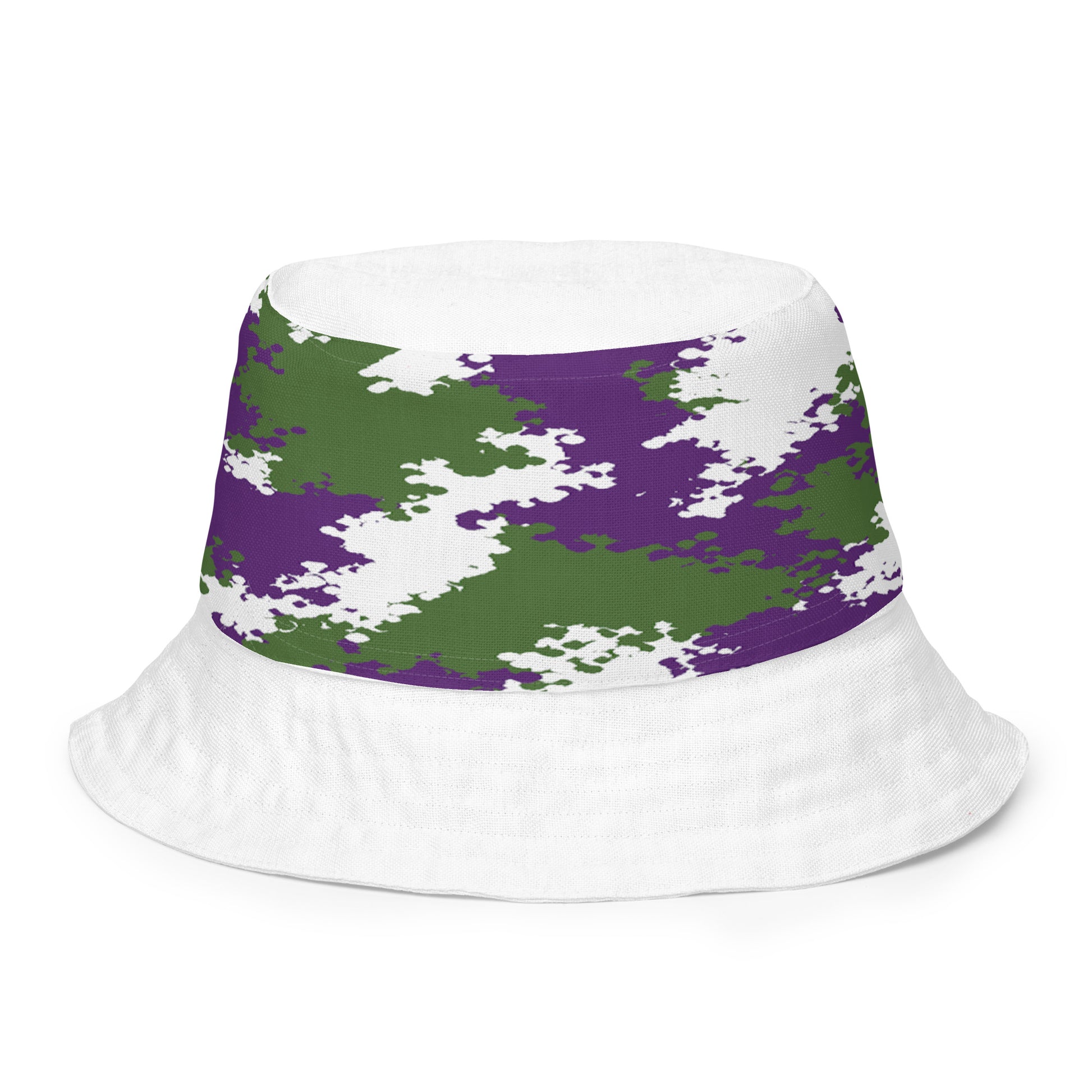 Genderqueer Pride Reversible Bucket Hat - Camo all-over-print-reversible-bucket-hat-white-front-inside-64c70e3326869