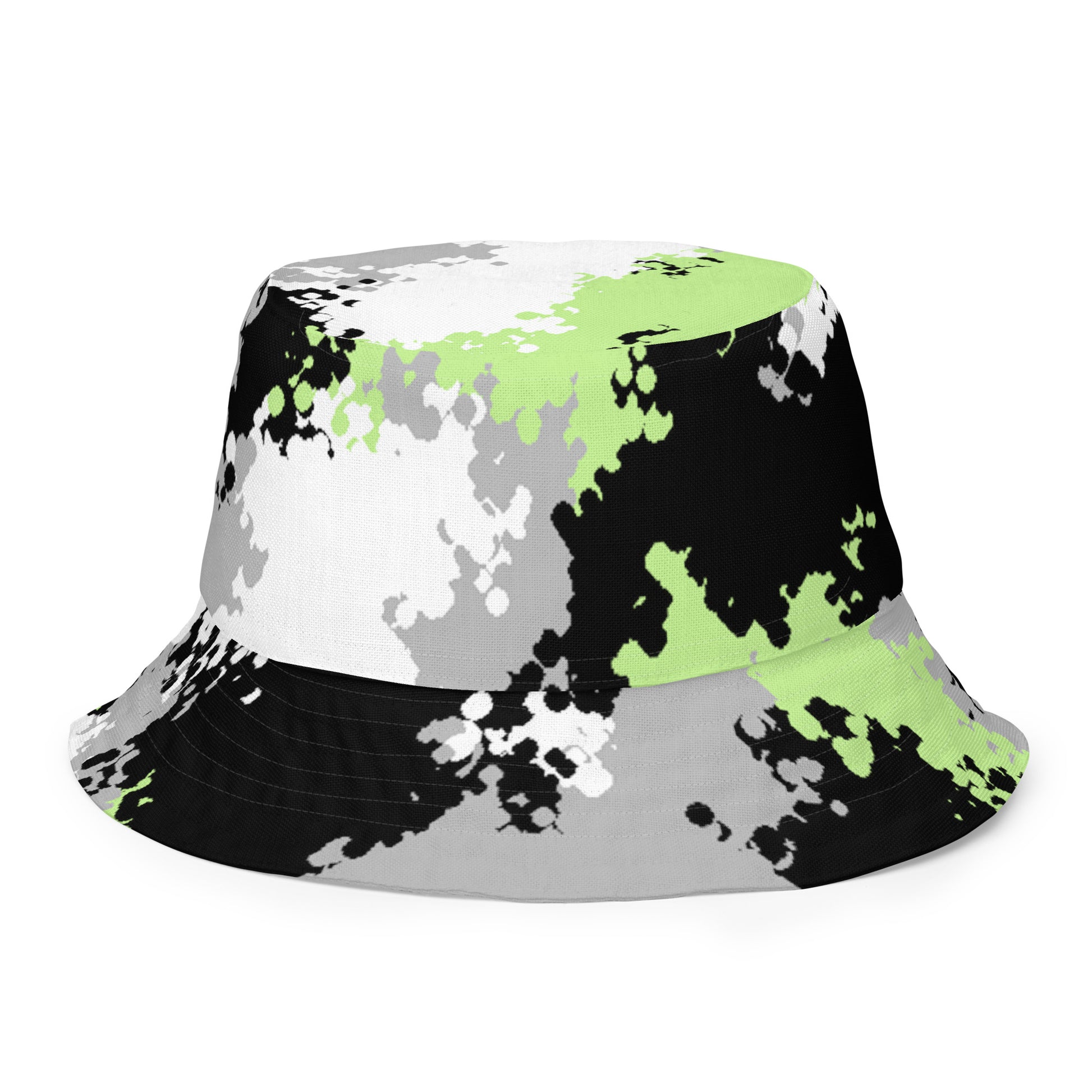 Agender Pride Reversible Bucket Hat in Ombre Agender all-over-print-reversible-bucket-hat-white-front-outside-64c6ff84807ca