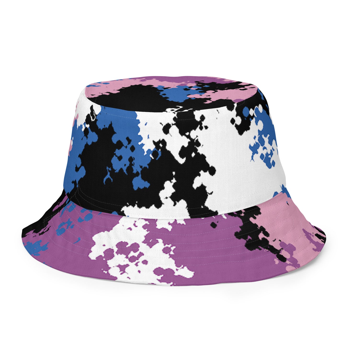 Genderfluid Pride Reversible Bucket Hat - Camo Genderfluid all-over-print-reversible-bucket-hat-white-front-outside-64c7029ede188