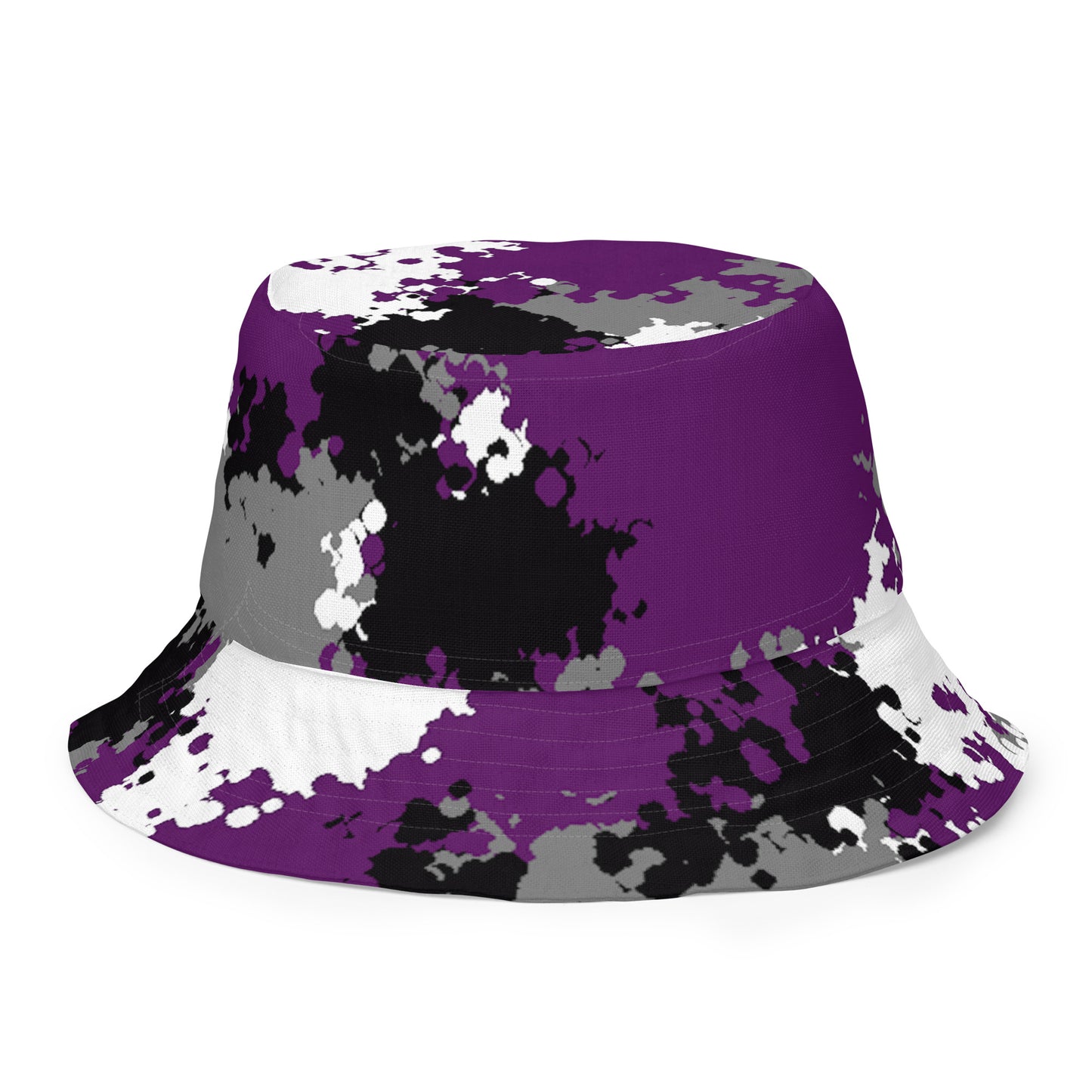 Asexual Ace Pride Reversible Bucket Hat in Camo Asexual all-over-print-reversible-bucket-hat-white-front-outside-64c704736c607