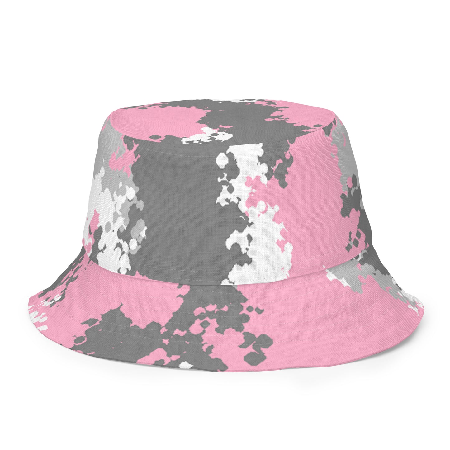 Demigirl Pride Reversible Bucket Hat - Camo Demigirl all-over-print-reversible-bucket-hat-white-front-outside-64c705acb1df5