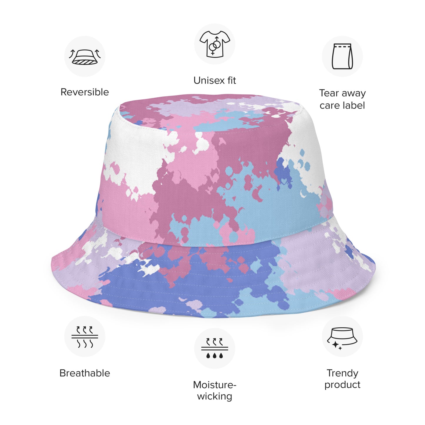 Bigender Pride Reversible Bucket Hat in Camo all-over-print-reversible-bucket-hat-white-front-outside-64c708fc507f9