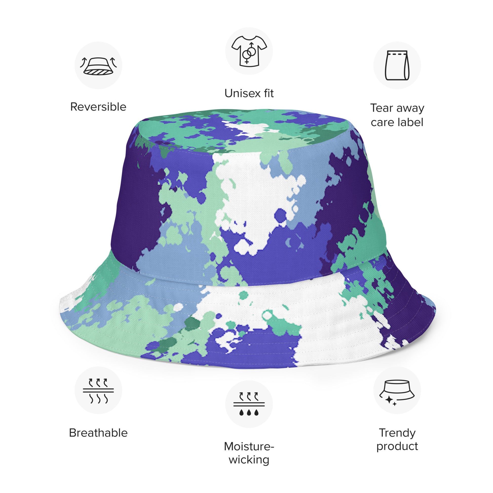 Gay MLM Vincian Pride Reversible Bucket Hat - Camo all-over-print-reversible-bucket-hat-white-front-outside-64c70977d9b01