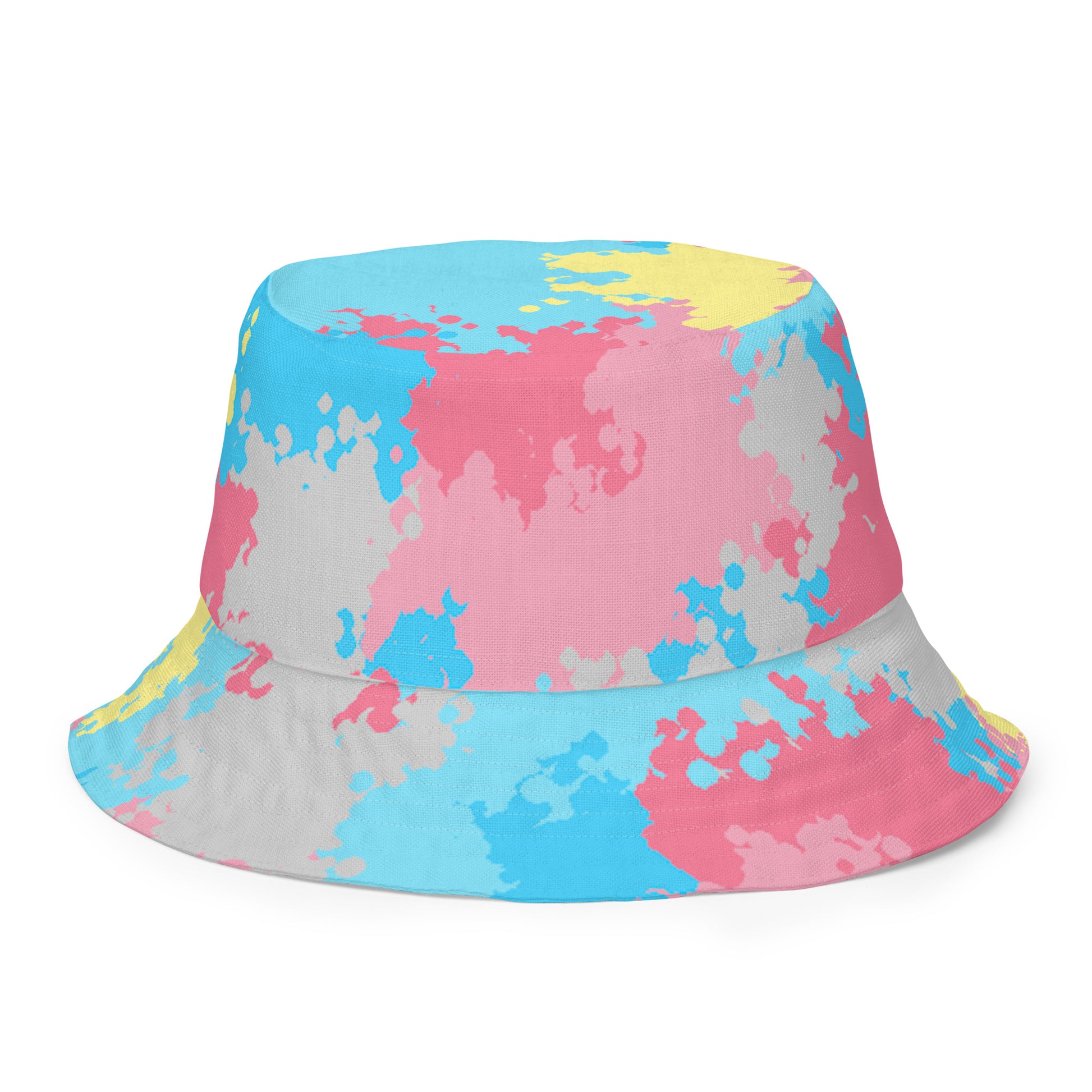 Genderflux Pride Reversible Bucket Hat - Camo Genderflux all-over-print-reversible-bucket-hat-white-front-outside-64c70a633deb6