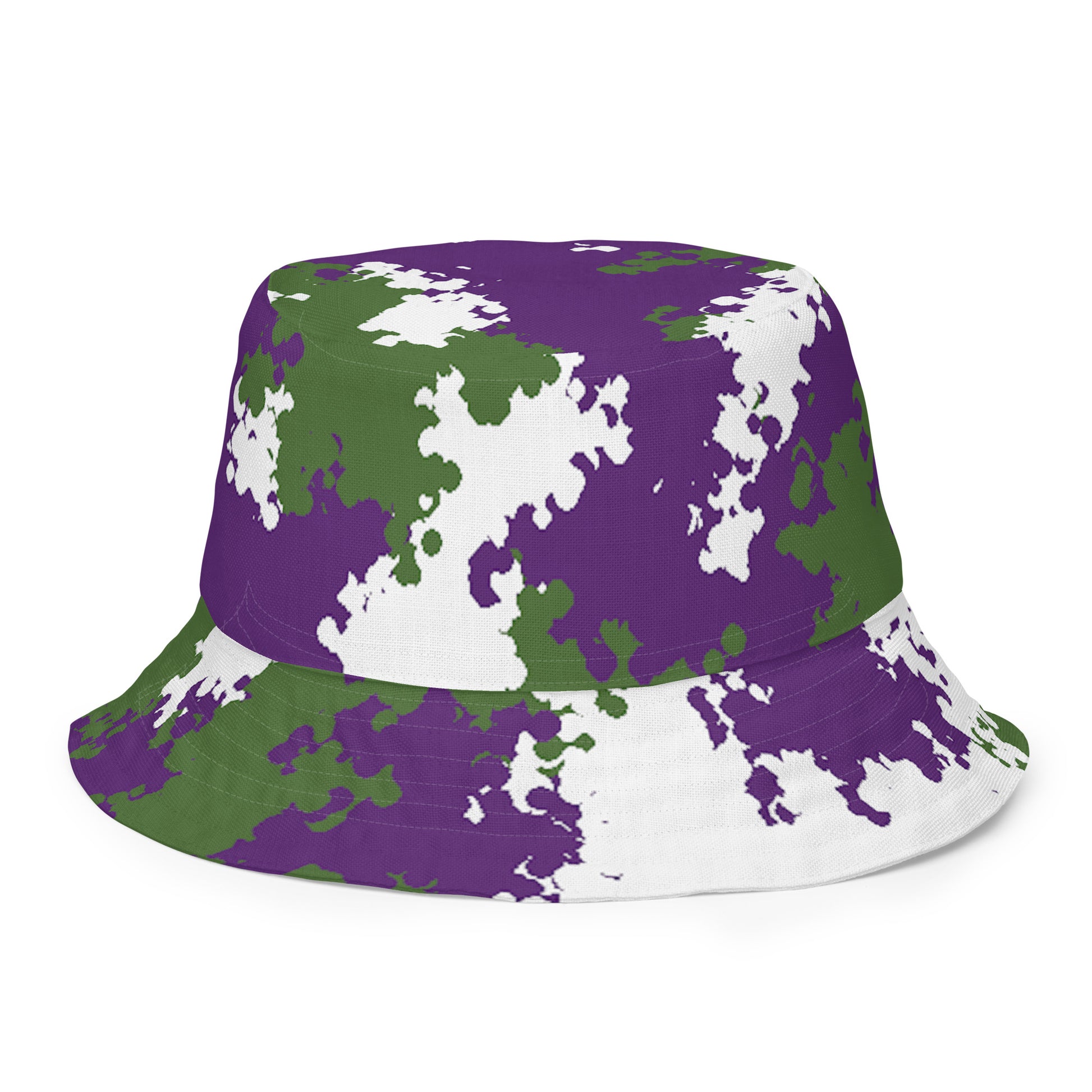 Genderqueer Pride Reversible Bucket Hat - Camo Genderqueer all-over-print-reversible-bucket-hat-white-front-outside-64c70e3325695